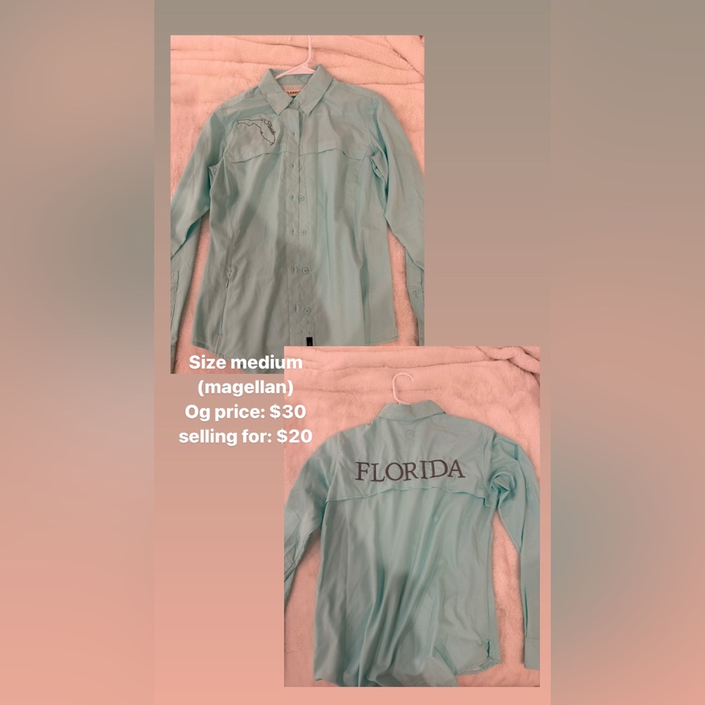 Women’s button down long sleeve shirt, size medium